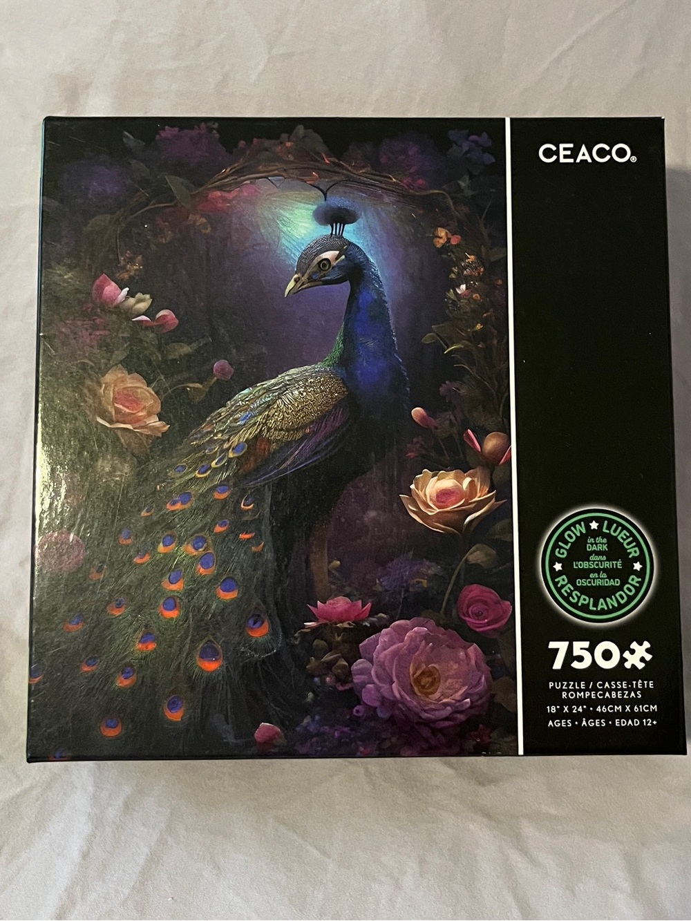 CEACO 750-Piece Peacock Glow Puzzle - Multicolor